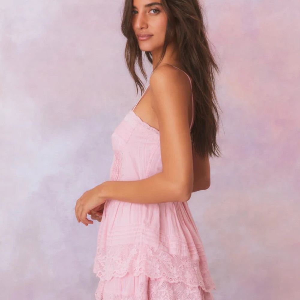 LoveShackFancy 'Nerida' Mini Dress in Pink (NWT) - Picture 9 of 13